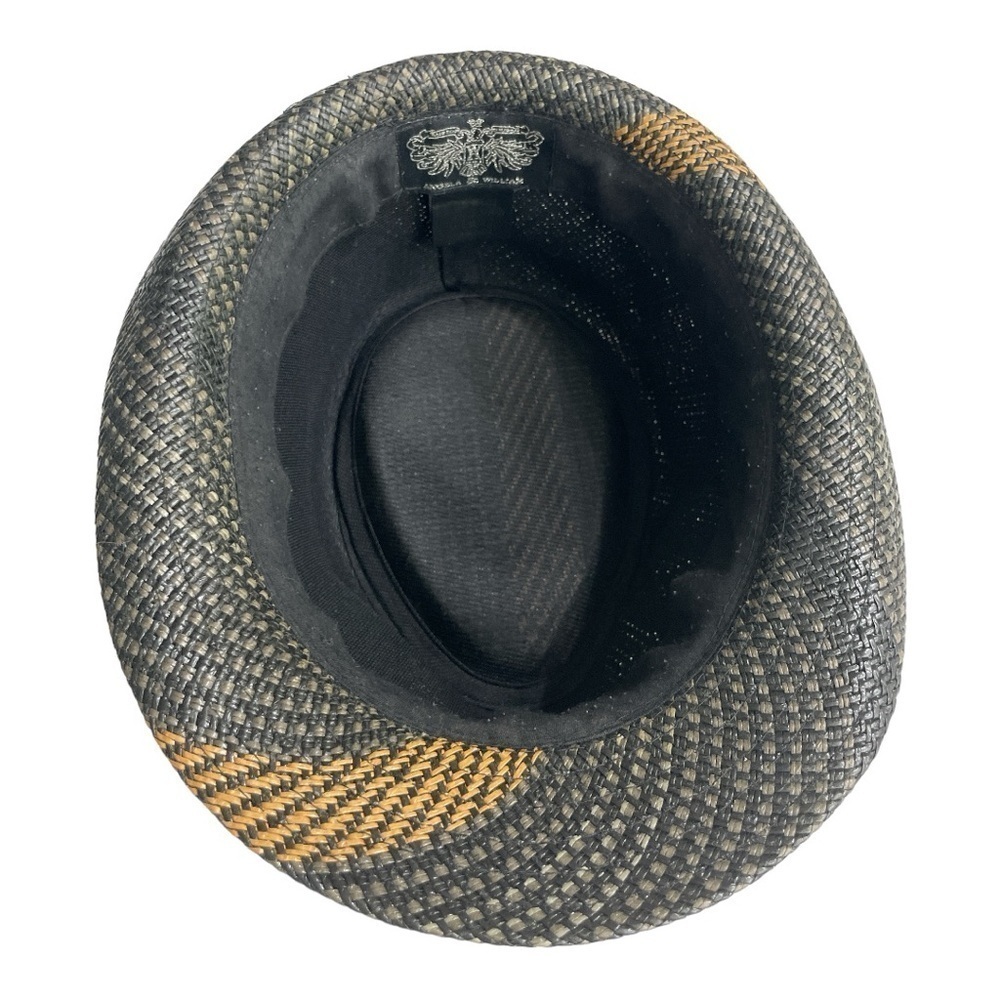 Angela & William Men's Hat L/XL Black & Tan 100% Paper Straw - Picture 7 of 13